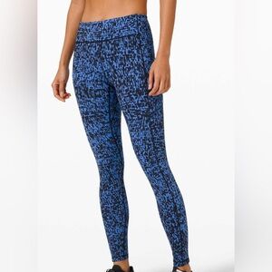 Black and Blue Lululemon Speed Up Tight 28"